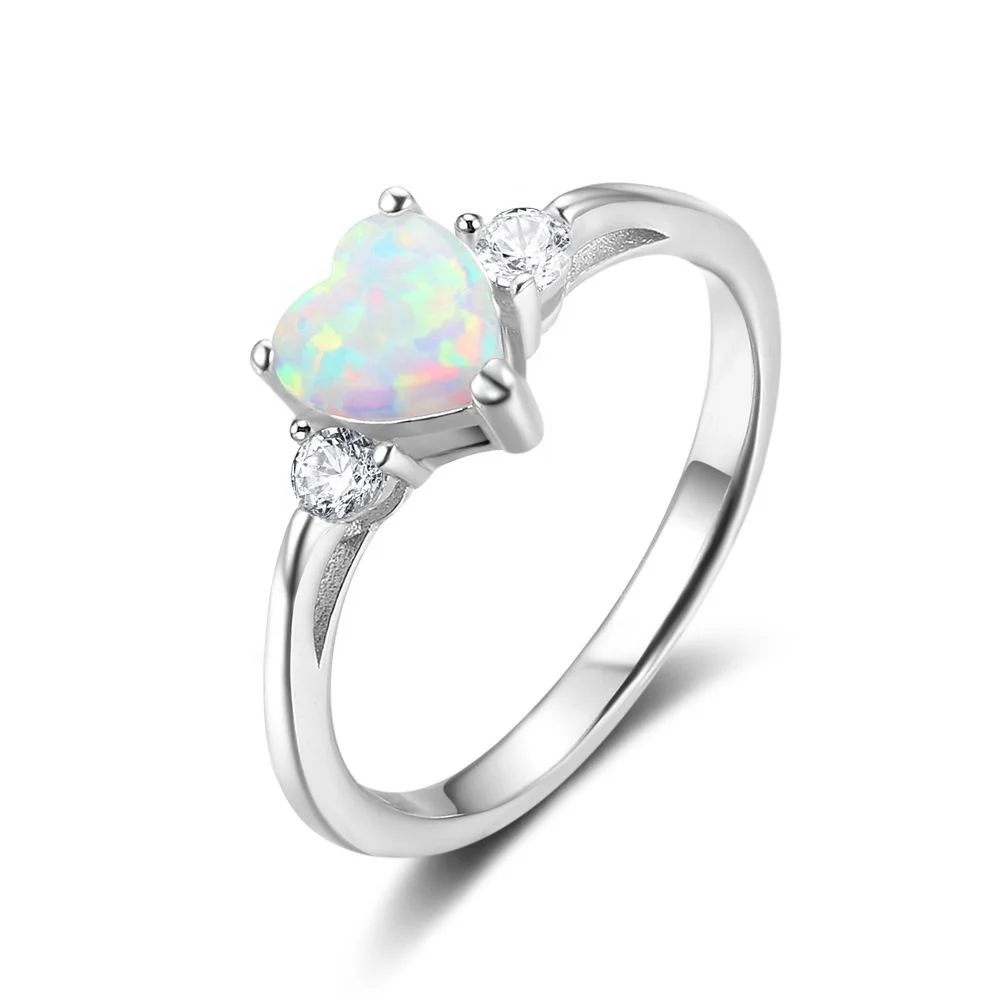 

Moonstone Rings For Ladies Rainbow Synthetic Opal Ring Female Thin Ring Wedding Bands