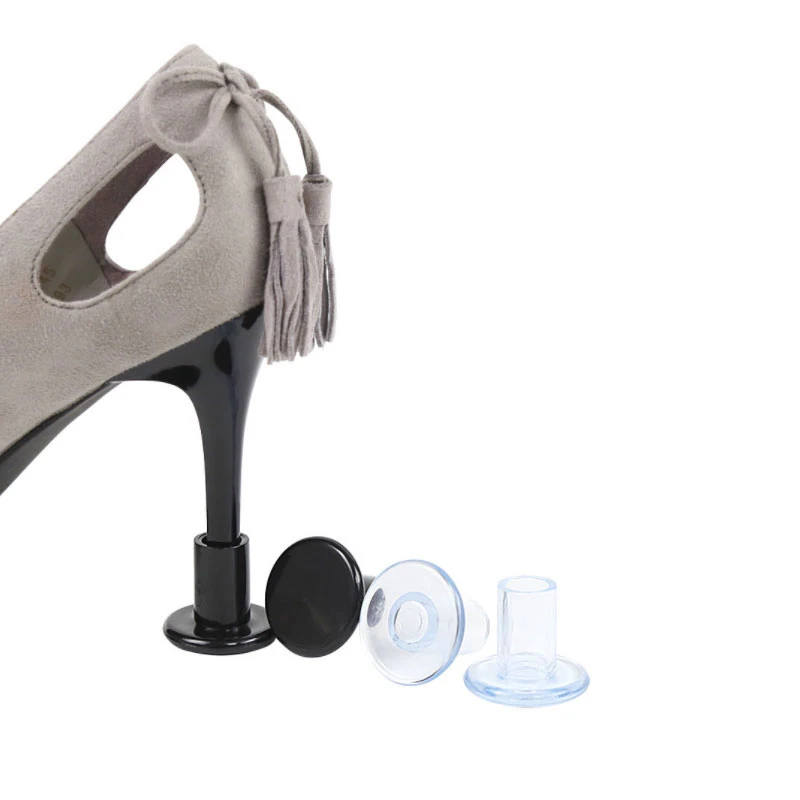 

PVC Plastic High Heels Stiletto Shoes Heel Tip Protector Plastic High Heel Protector For Dancers Outdoor Wedding on Grass, Clear/beige