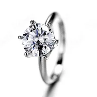 

Simple design 14k 18k gold 2 carat def white moissanite engagement wedding ring for women