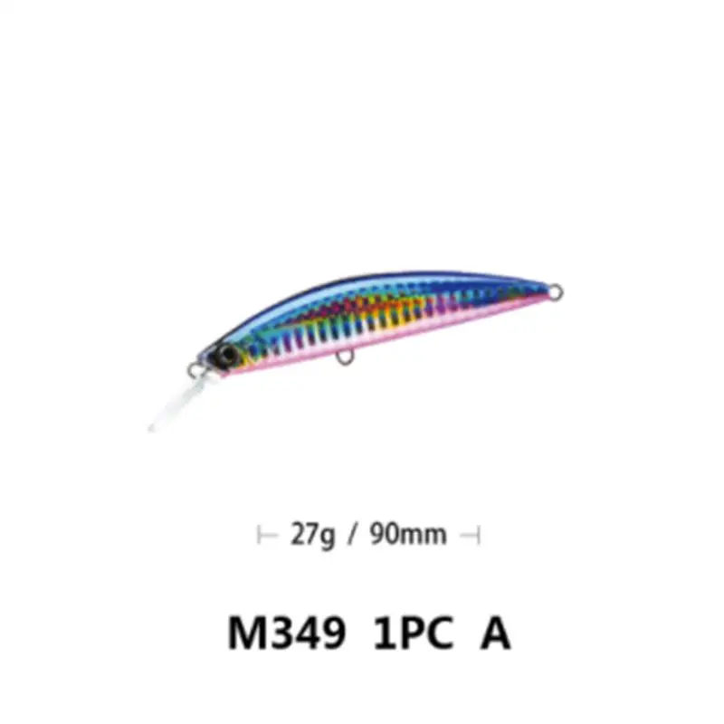 

factory price handmade 9cm 27g artificial bait fishing lure saltwater hard plastic lure sinking minnow hard fish lure, 8 colors