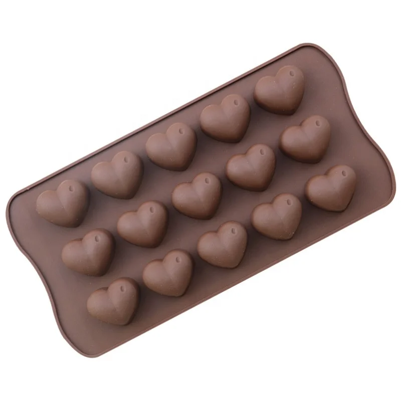 

Low price heart-shaped cake chocolate food grade silicone molds baking, Brown