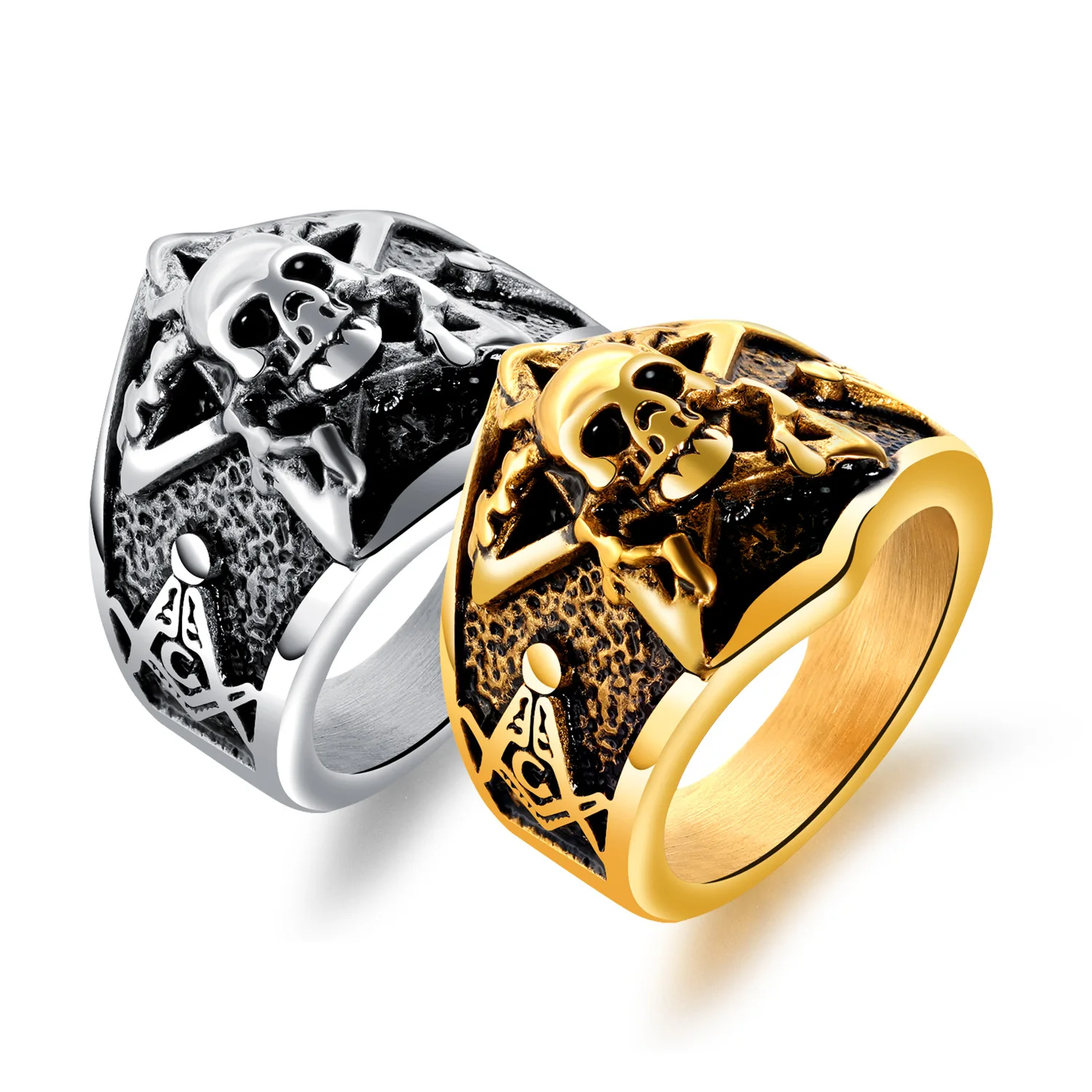 

Halloween Jewelry Gift Stainless Steel Boys Men Jewelry Ring Personalized Punk Skull Ring