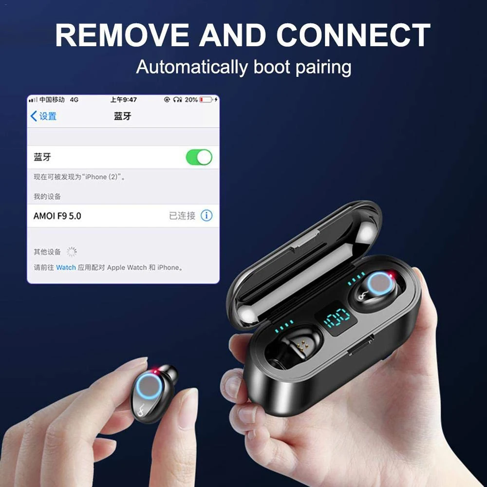 Black Color I50000 TWS Earbuds JL Chip With Qi Charger Pop Up Windows Smart sensor Bluetooth 5.0 Earphone - ANKUX.COM