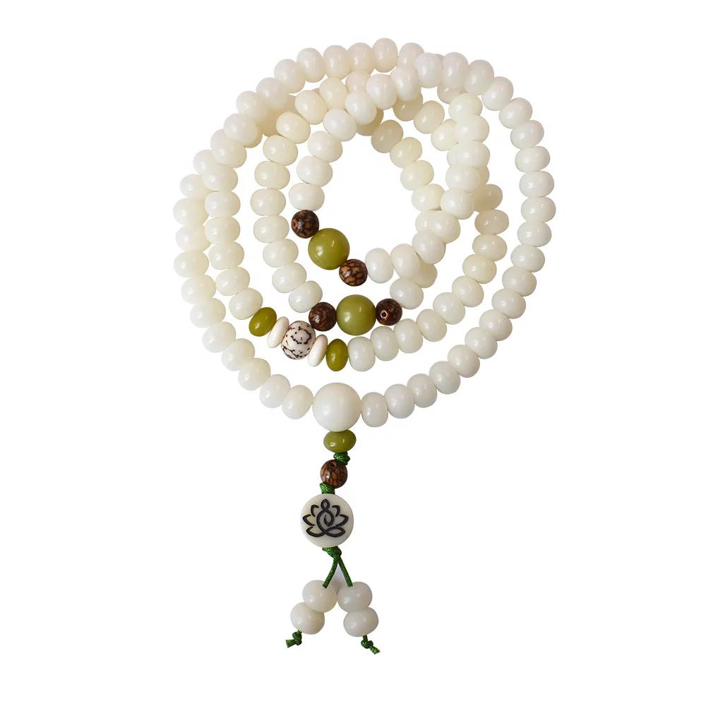

LONGYAO108 pcs white jade Buddha tmulti circle hand ornament bangle bracelet