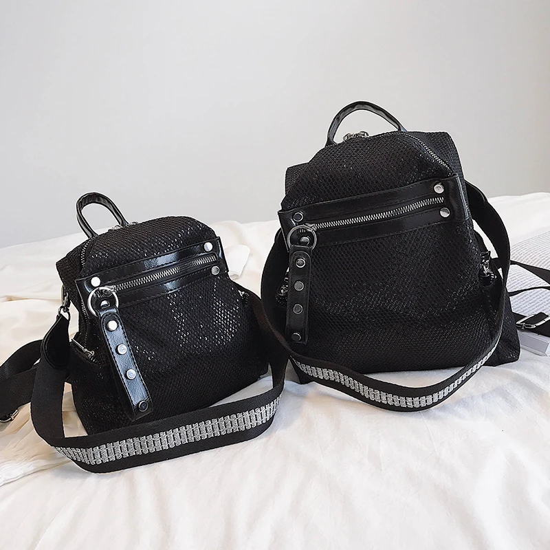 

2021 Latest Wholesale Backpack Girls Purses Sequin Bags For Women PU Leather Handbags
