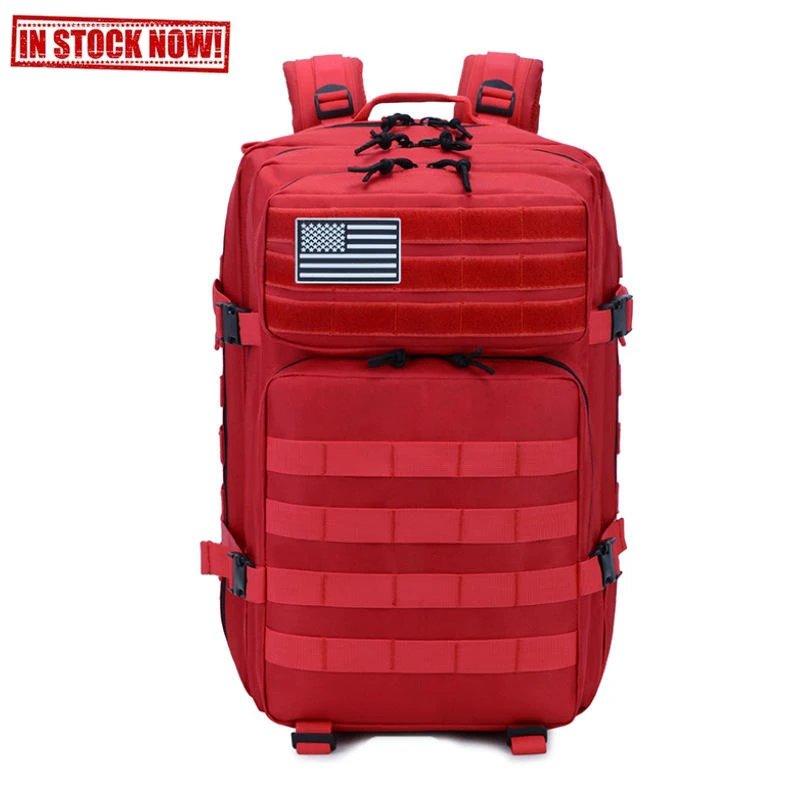 

hot sale custom logo outdoor hiking tactical rucksack crossfit utility sports gym backpack 40l red tactical bagpack