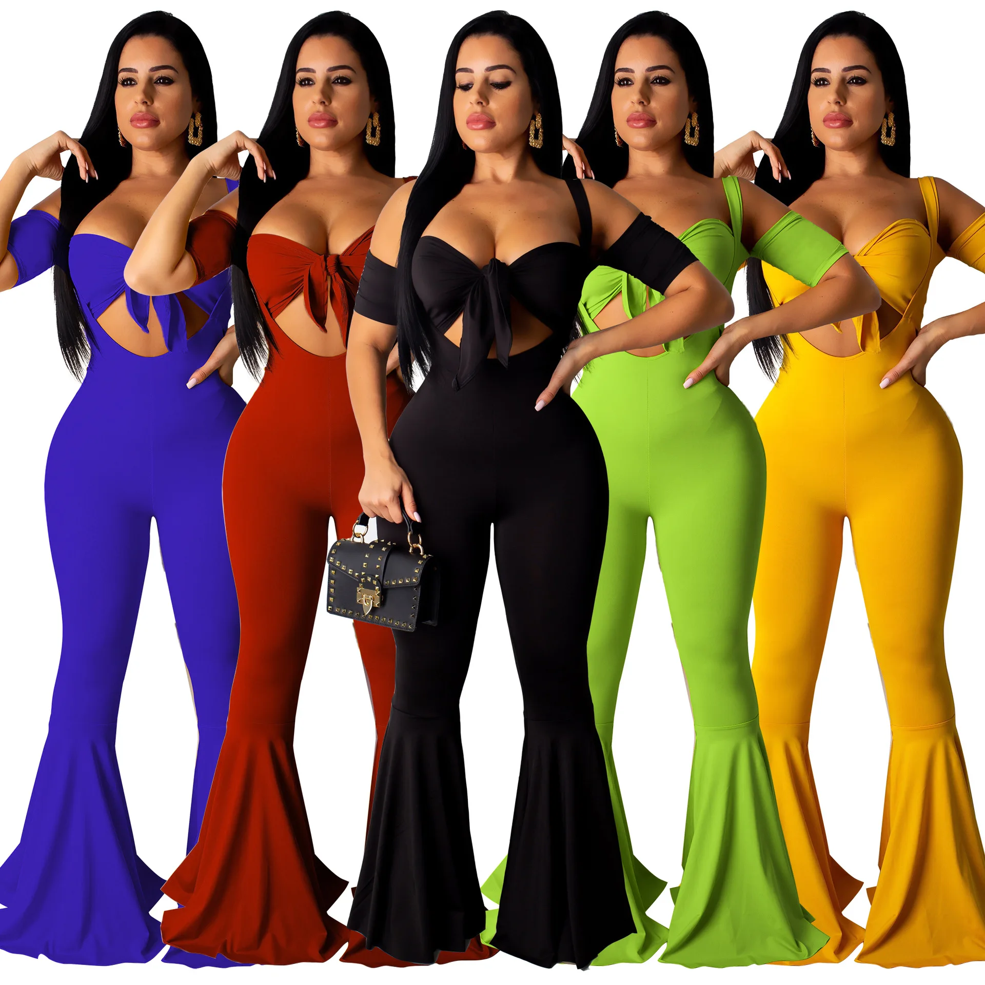 

Hot Selling European and American Women's Sexy Wrapped Chest Bib Casual Suit, Shown