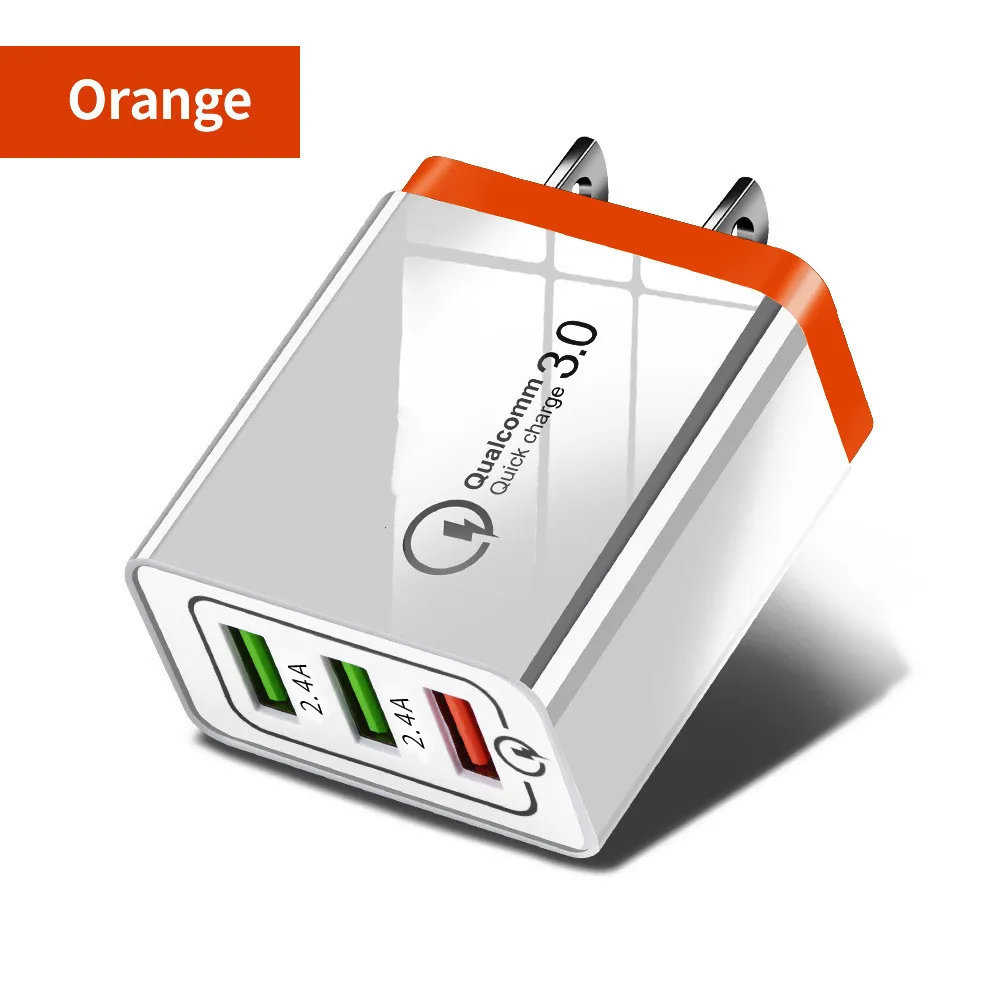 

2020 HotsaleQC3.0 3A 3USB Fast Charger adapter US Wall Charger Travel Charge adapter