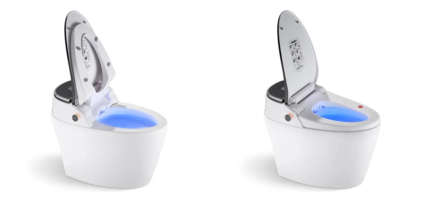 Electric dual nozzle auto washing toilet without tank