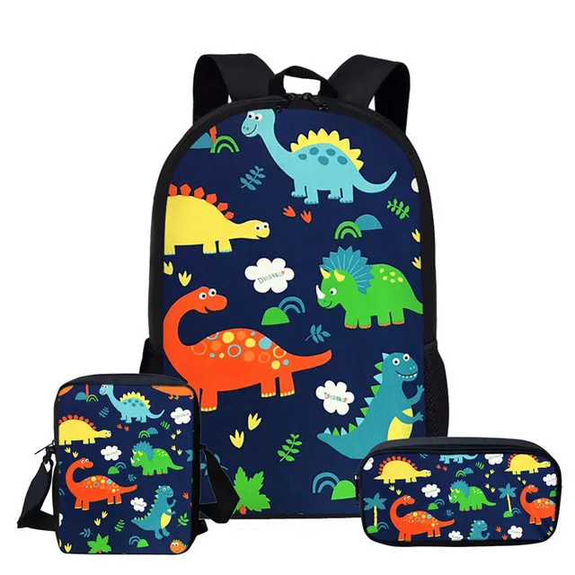 

Cartoon Dinosaur School Bags For Girls Kids School Backpack 3pcs/set Children Schoolbags Orthopedic Girl Backpacks