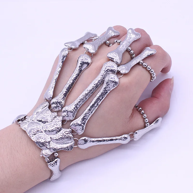 

Halloween fashion Jewelry punk skull finger gothic bracelet for women girl festival gift