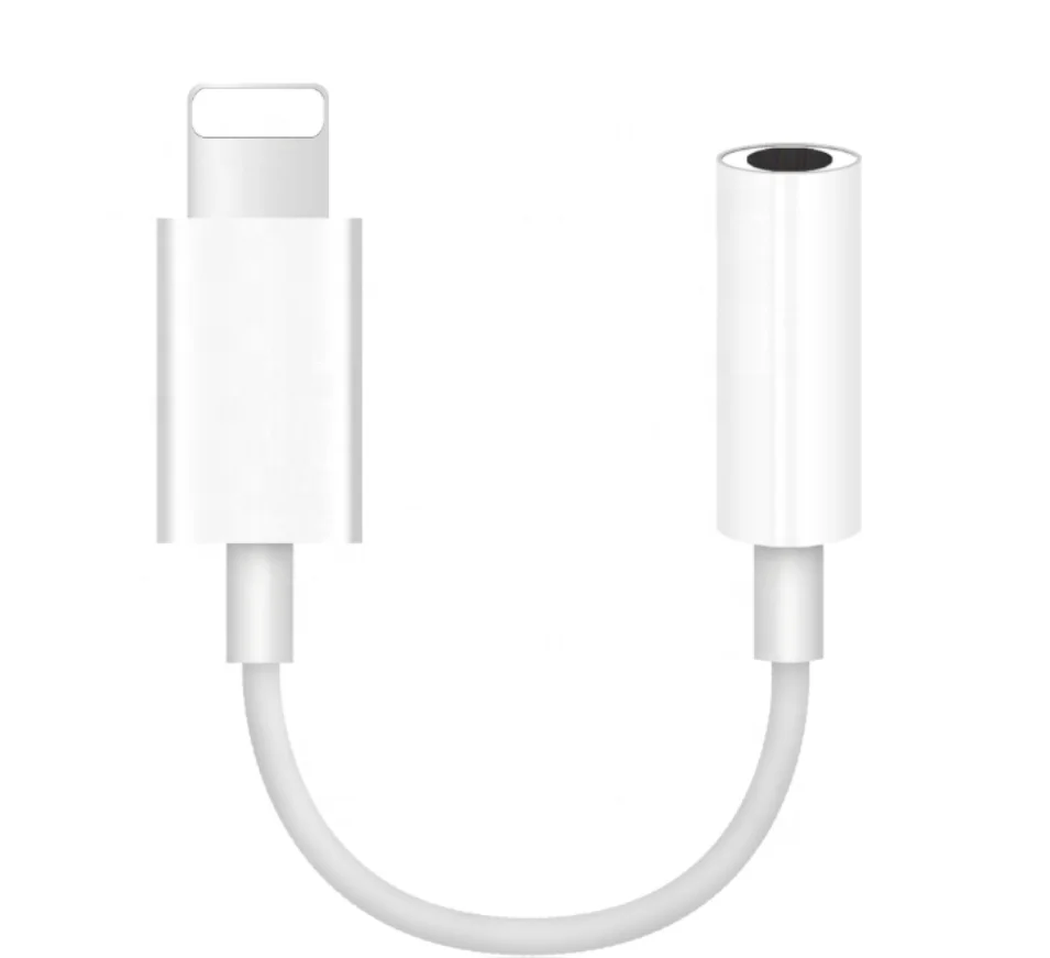 

Hot Selling For Lightning to 3.5mm headphone jack adapter AUX cable for iPhone IOS, White