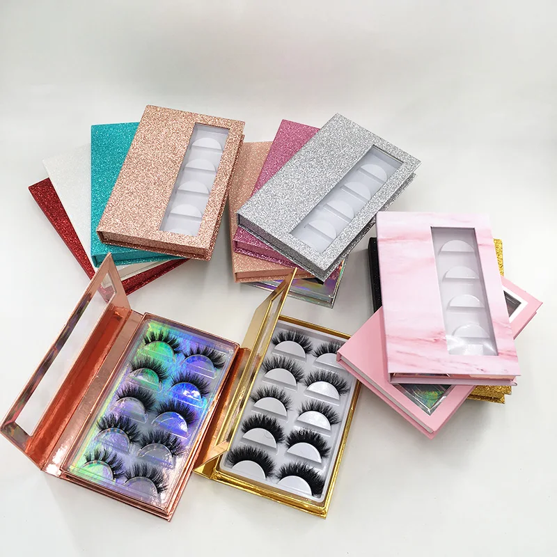 

Best selling 5 pairs faux mink eyelashes wispy silk eyelashes