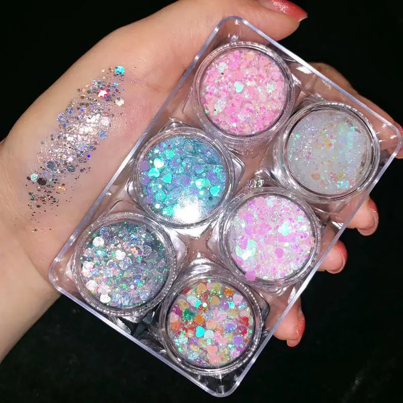 

Cosmetics glitter pigments loose eyeshadow powder face glitter loose powder nail glitter shimmering white shiny eyeshadow small