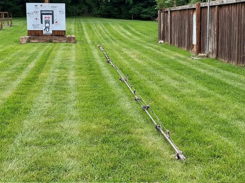 Proper backyard archery setup with safety zone and target placement