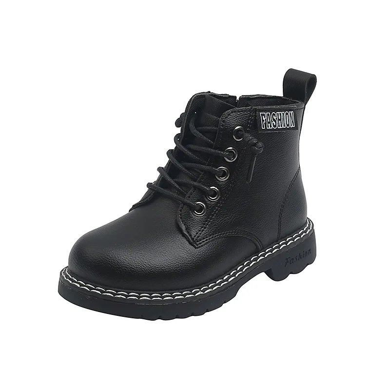 

NIAN OEM Botas De Mmartin Casual Comfortable Safety Leather Wholesale Fashionable Ankle Low Price Children's Boots, Black white