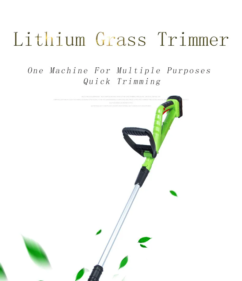 
Cordless Lithium Ion Battery Electric Plastic Blade Grass Trimmer 