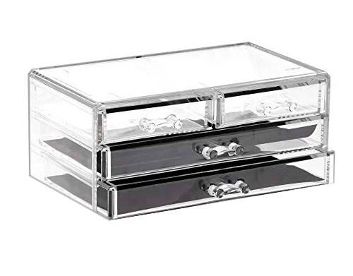 
hot selling stackable Transparent Display Case organizer acrylic plastic makeup drawer 