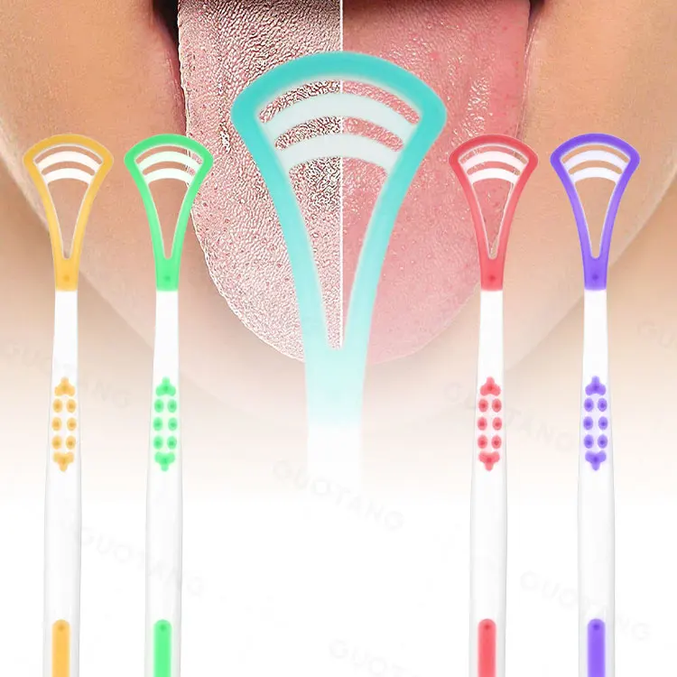 

Eco Silicone Tongue Coating Cleaning Brush Tongue Scraper Tongue Cleaner, Stock 6 colors