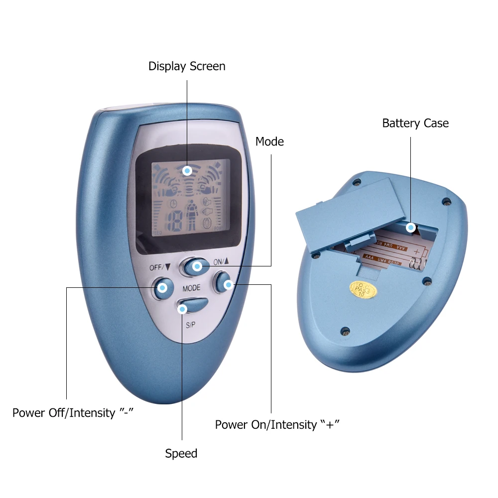 LCD Screen Pain Relief Electric Therapy Pulse Muscle Stimulator Battery Powered Health Care 8 Modes TENS Body Massager.jpg