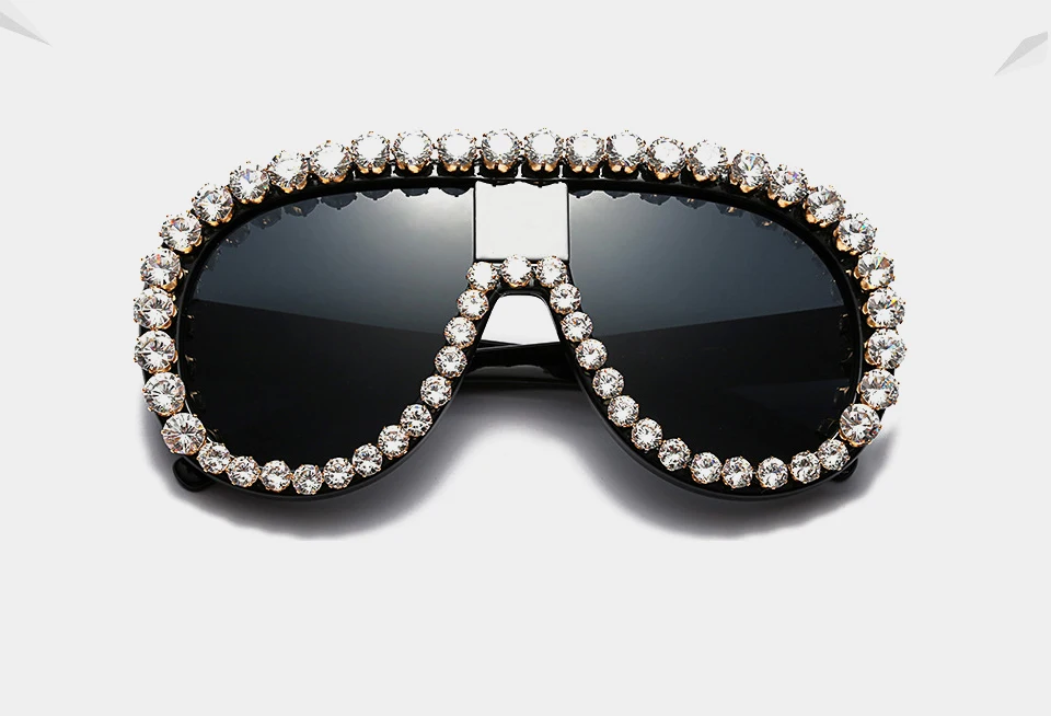 Custom LOGO Wholesale Diamond Personalized Zircon Pearl Ladies Bread Sunglasses