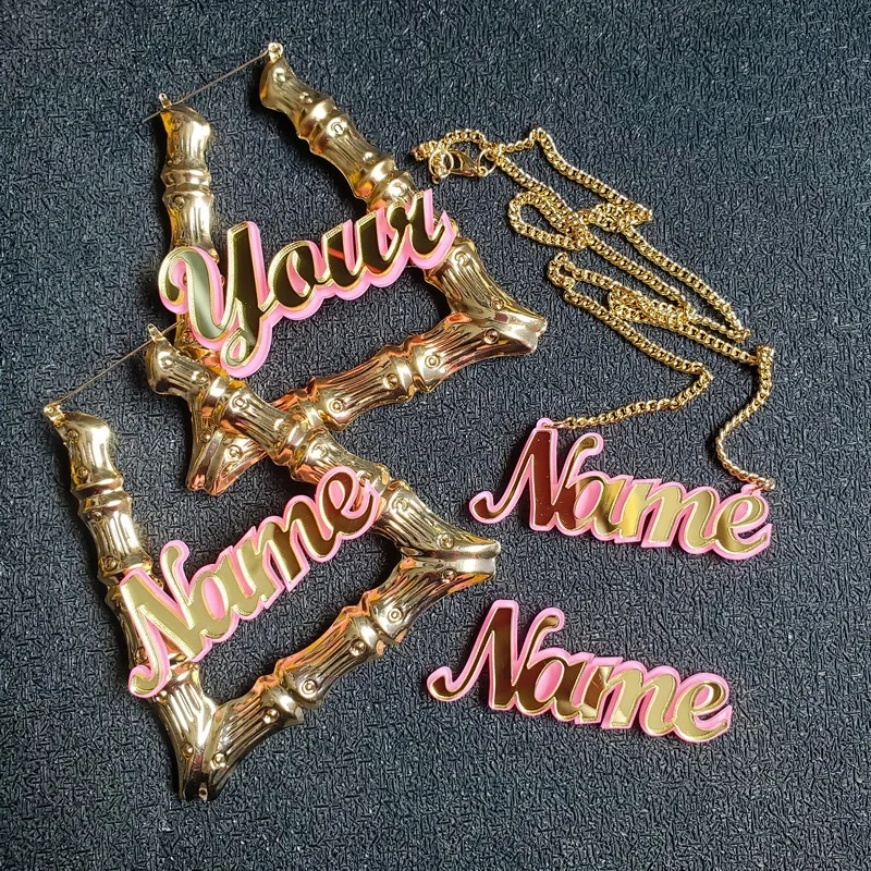 

Dropshipping vendor Customize 3d Nameplate Earring double gold plated Custom any name oversize Hiphop Sexy big Hoop Earrings