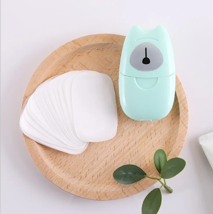 

New Hot-Selling Portable Travel Disposable Small Soap Tablet Boxed Mini Soap Paper Outdoor Carry Cleaning Soap, Transparent