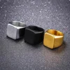 Fashion Titanium Ring Brief Design 316L Stainless Steel Punk Gold/Black/Silver Color Men's Ring