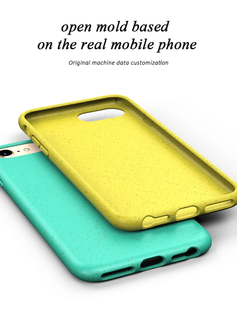 OEM Biodegradable Wheat Straw Material TPU Phone Case For Iphone 7 8 Back Cover