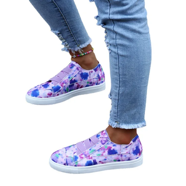 

2021 Summer New Style Ladies Canvas Shoes Color Round Toe Strap Flat Women Casual Shoes