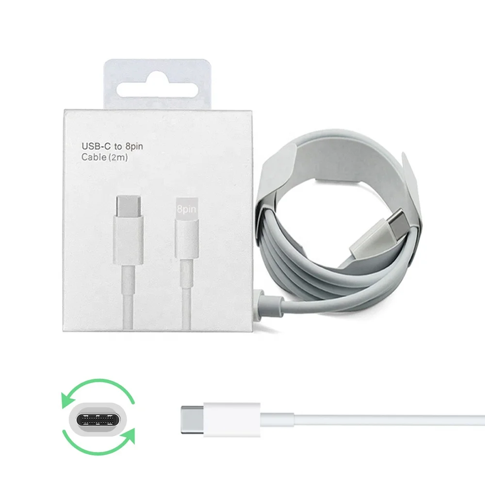 

18W PD USB-C to 8Pin 1M USB-C Type-C fast Charging Original data charger cable for iphone 12 pro max 11 78XRXS cable for apple, White