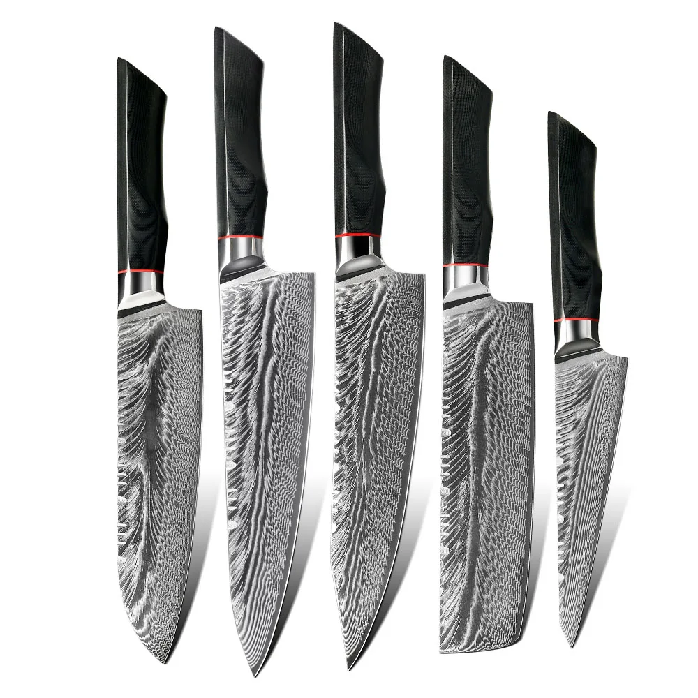 

Extra sharp japanese damascus knife set damascus chef knife set damascus knife set with G10 handle