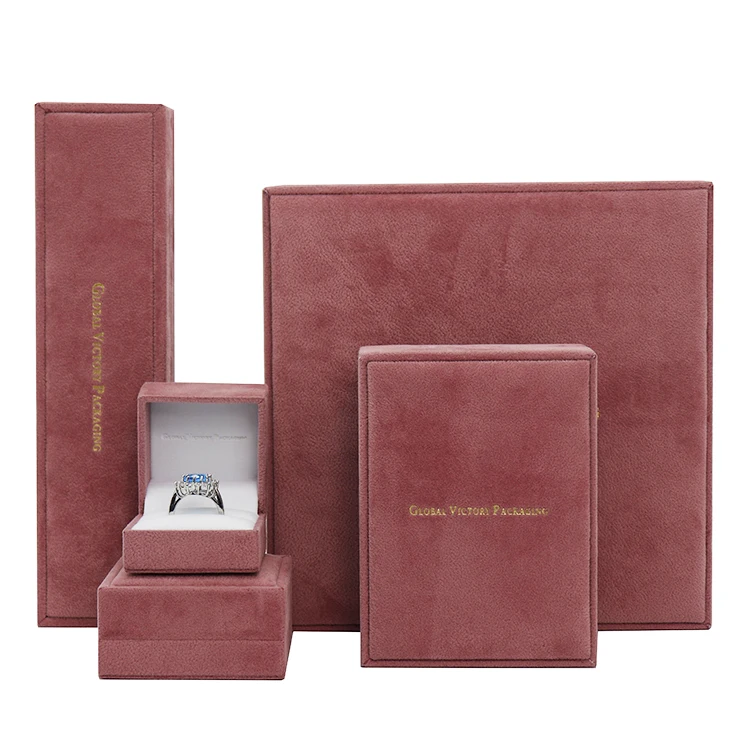 

Exquisite & Luxury Pink Velvet Box Packaging For Jewelry