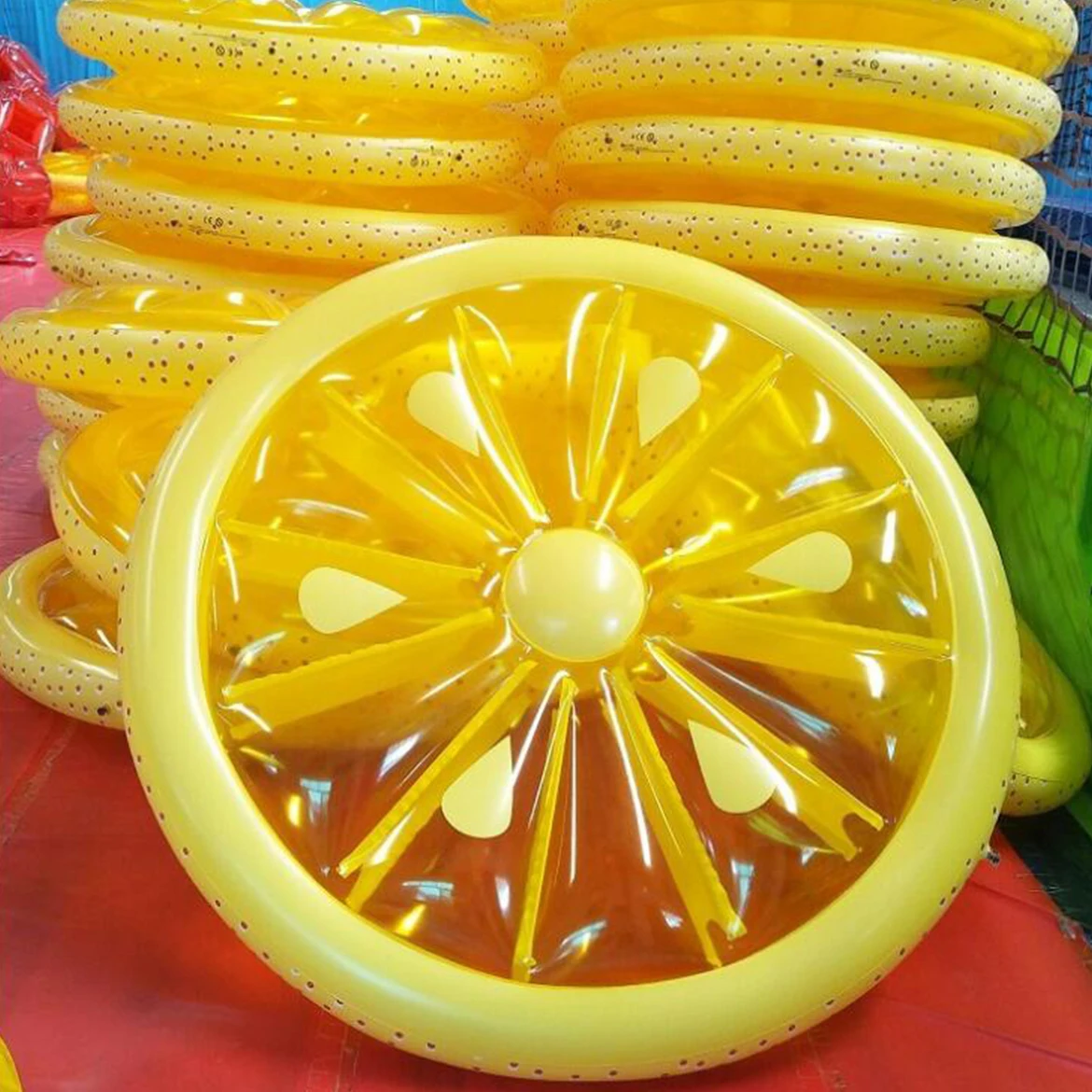 Summer New 160cm Inflatable Lemon Floating Bed Inflatable Lemon Beach