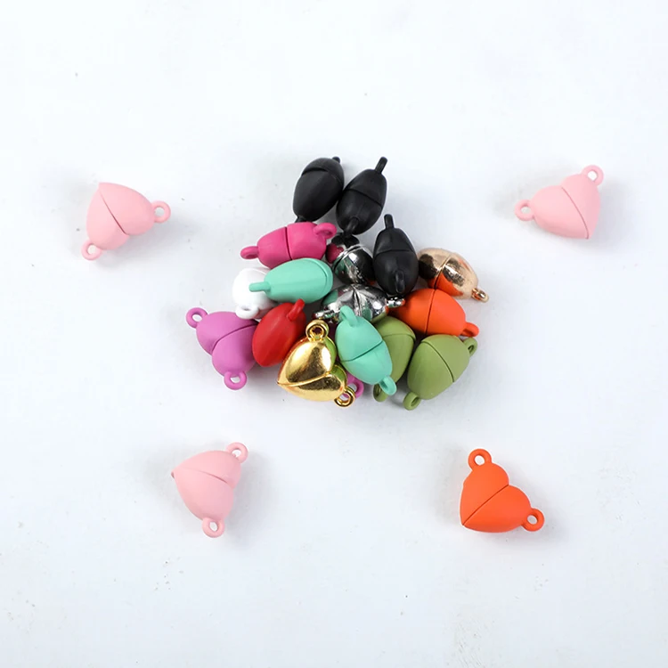 

G2605 Wholesale Alloy Accessories Colored Metal Magnets Pendant Button Love Magnetic Heart Charms For Fashion Jewelry Making