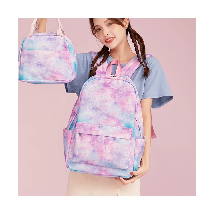 

3 Pcs Sets Schoolbags Girls Children Rainbow Stripe Shoulder Bags Set Women Backpack, Customized color