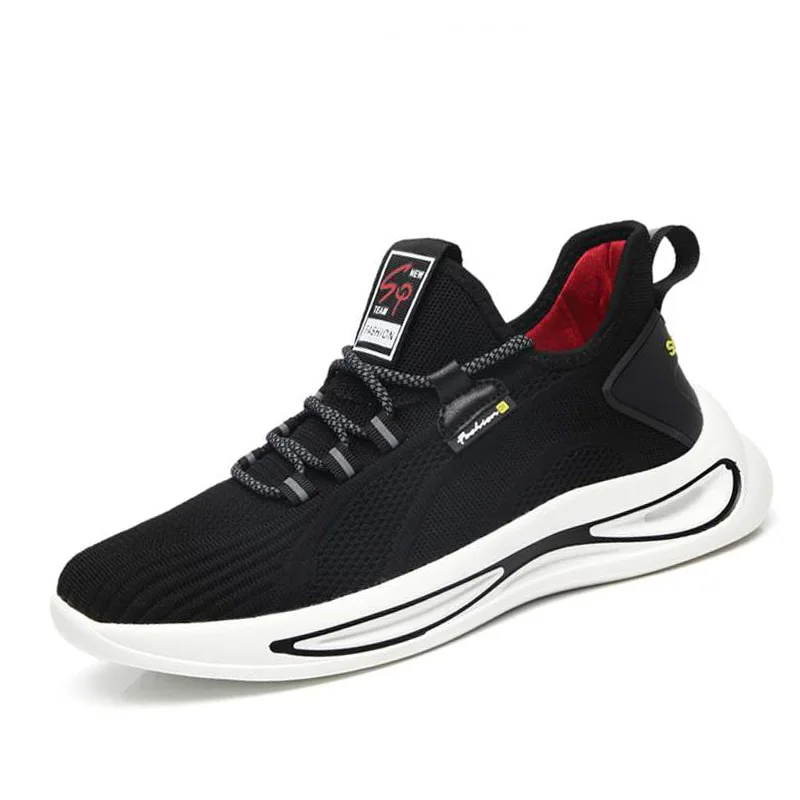 

Hot Fashion Breathable Fly-Knit Mesh Rubber Running Shoes Men Casual Sport Shoes