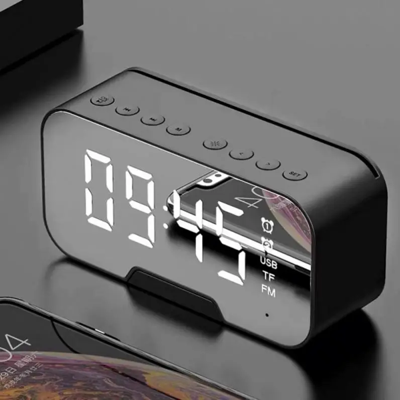 

2021 Hot sale Portable G5 Speaker Super Bass Wireless Stereo Speakers Support TF AUX Mirror Alarm Clock In Stock Hot