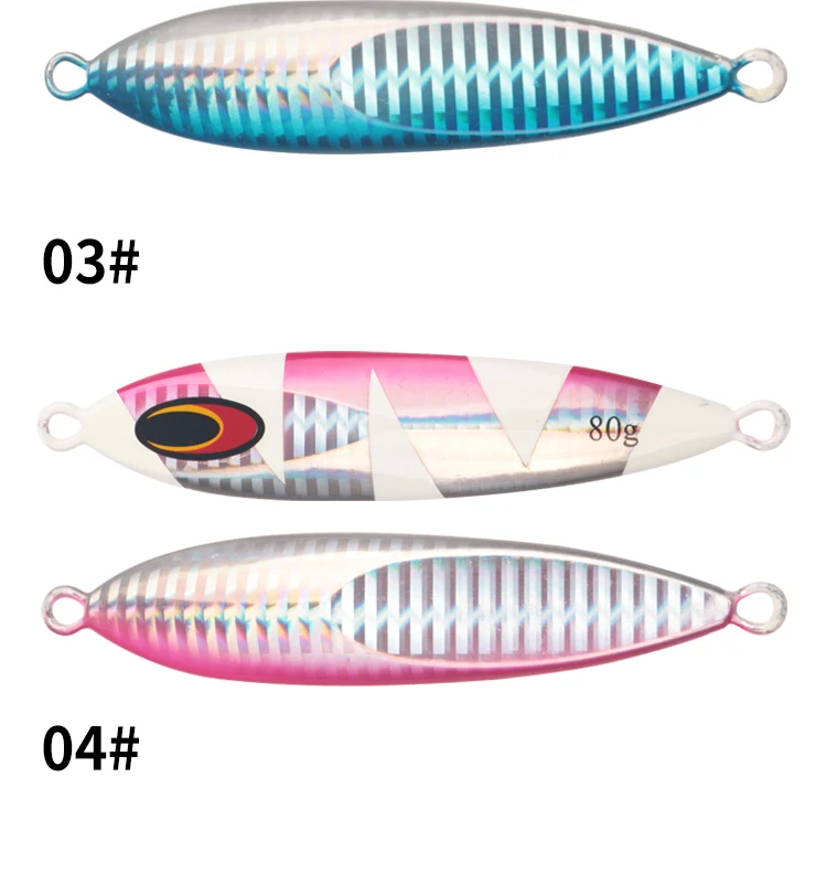 

wholesale beautiful 80g new modle pike seabass long shot hard lure slow throw jig fishing lure, 4 colors