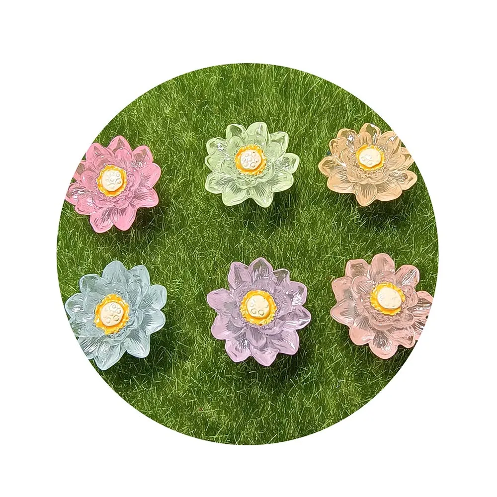 Wholesale Lotus Flower Plant 100pcs/bag Resin Beads for Creative DIY Handbag Decoration Footwear Embellishments
