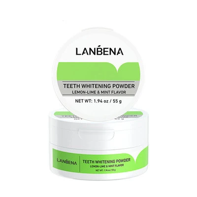 

Free shipping LANBENA Lemon Mint Flavored Tooth Powder Teeth Cleaning and Whitening hot sale, As photo