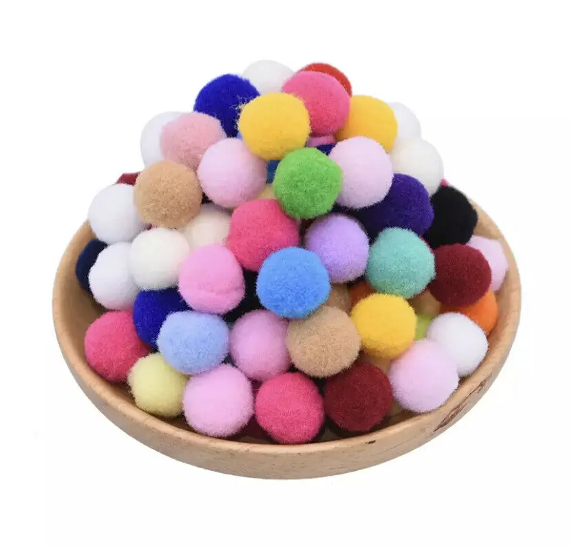 

High Quality 10mm Polyester Pompoms Mixed Colours Mini Arts And Crafts Pom Pom balls for applied to make handicrafts Diy toys, Single color or custom