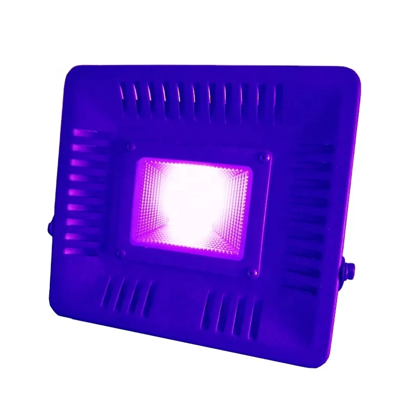 50W Violet COB LED Stage Light  Waterproof IP65 395-400nm Wavelength UVA Flood Light for Indoor Outdoor Holiday party disco bar