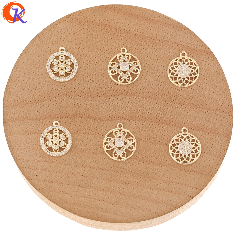 

Cordial Design 50Pcs Jewelry Accessories/CZ Charms/Flower/Round Earrings Charm/Copper/DIY Making/Hand Made/Earring Findings