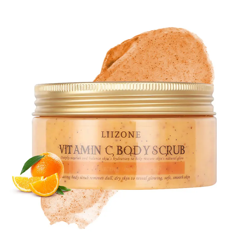 

LIIZONE 100% Natural Extract Turmeric Strawberry Orange Exfoliating Body Scrub and Skin Exfoliator with Collagen and Coconut Oil