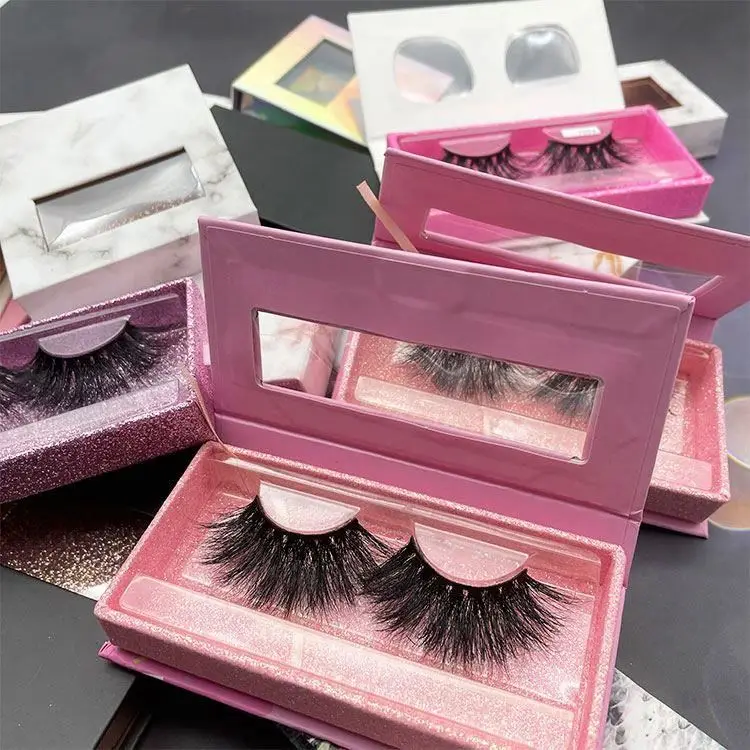 

2020 Wholesale Mink Lashes 3D Strip Eyelashes Private Label 3D Mink Eyelash With Custom Logo Lashes Packaging, Natural black or colorful