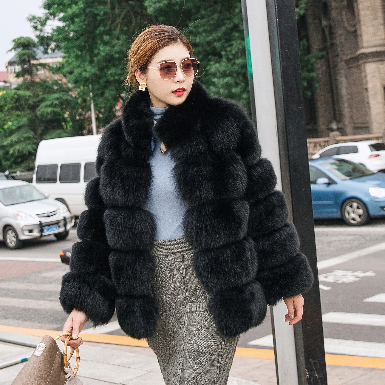 Luxury Modern Fashion Hot Sales Fox Fur Coat Women Winter Real Fox Fur ...