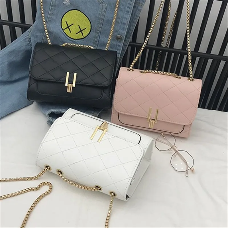 

Lock hand bag 2020 new lady chain crossbody bag single shoulder mini square bag