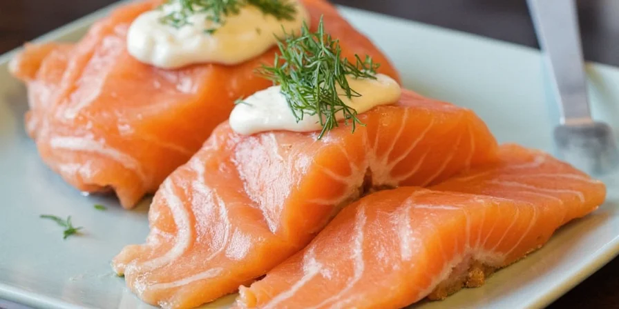 Final plating of salmon dish