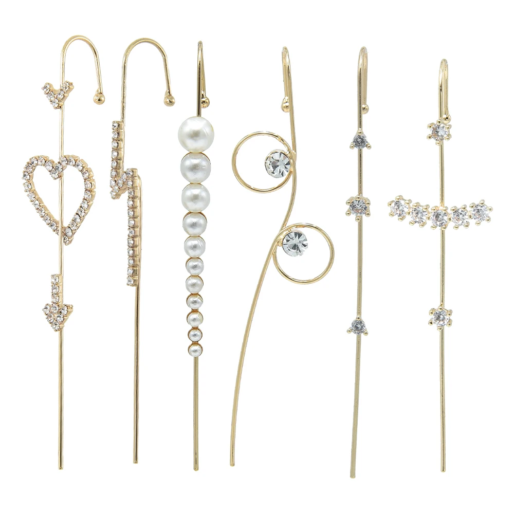 

Hot Sale Wholesale accessories women jewelry Gold Plated Heart Lightning Geometry Clip on Earrings Amazon Top Seller